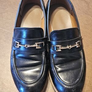 Women's Black Leather Loafers